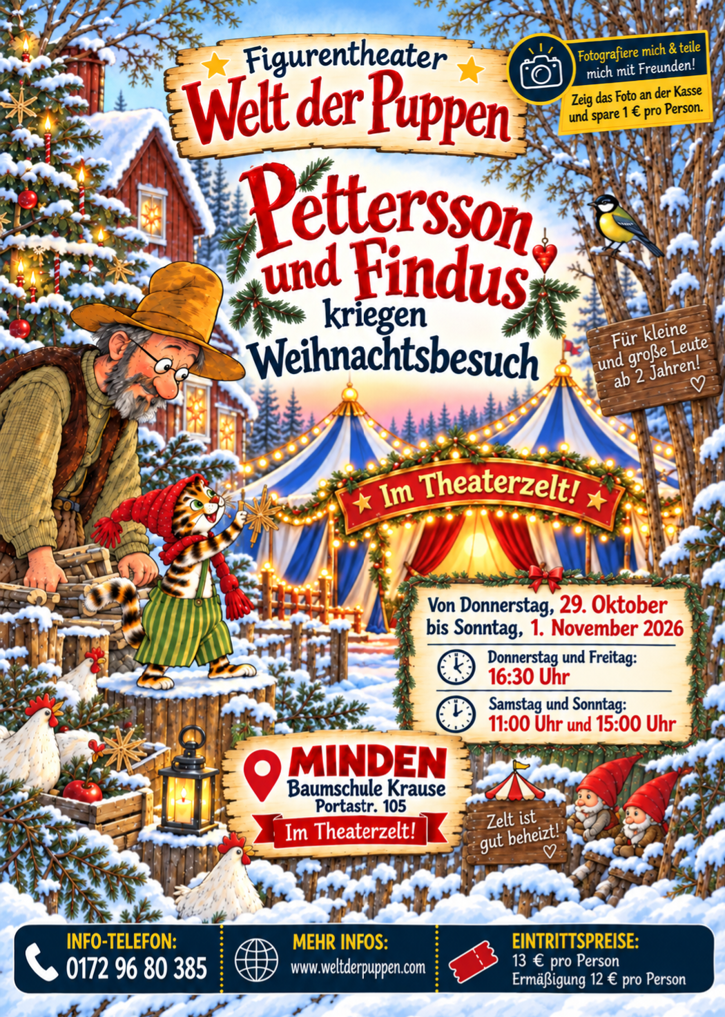 Pettersson und Findus kriegen Weihnachtsbesuch